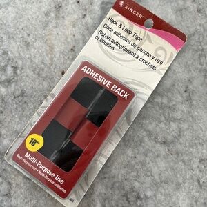 NIB Singer Hook & Loop Adhesive Sticky Back Tape 3/4" x 18" Black - Cut To Size